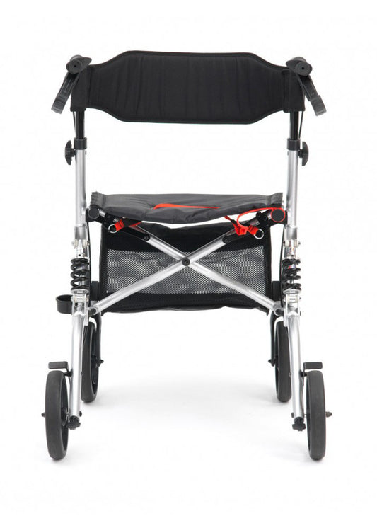 4 Wheeled Silver Rollator With Suspension
